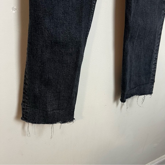 RE/DONE- Originals 70's Stove Pipe in Stoned Noir Raw Hem Black Denim Jeans - Picture 4 of 9